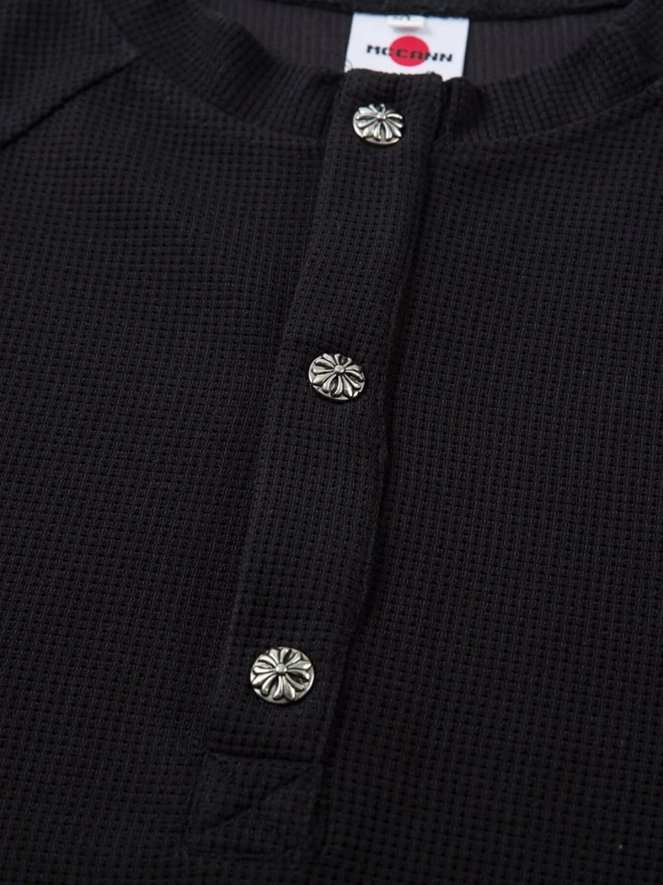 Camiseta waffle Henley - EthikStyle