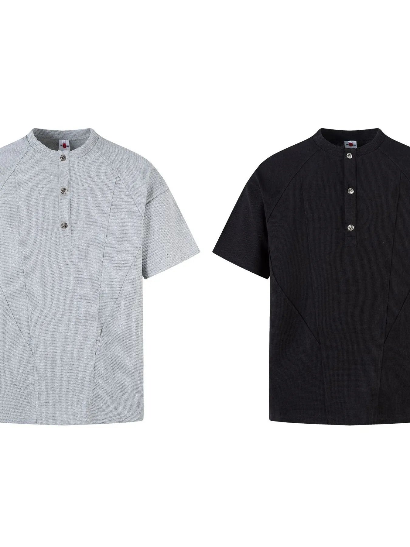 Camiseta waffle Henley - EthikStyle